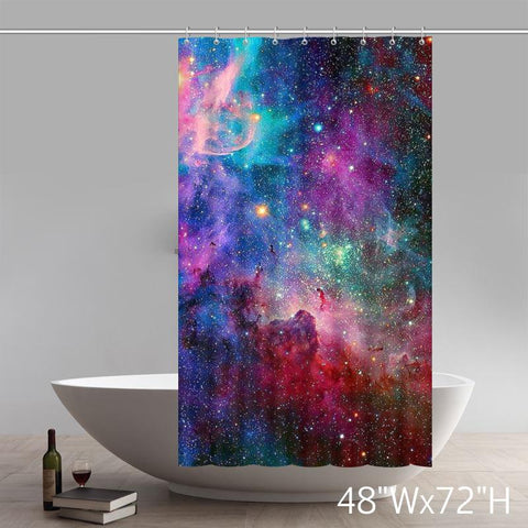 Image of Personalized custom Liberty Art Rainbow Galaxy Space Shower Curtain