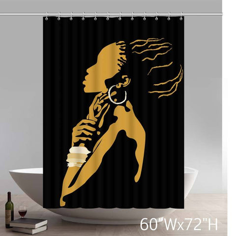 Image of Popular And Cheap Black African Woman Waterproof Bathroom Shower Curtain