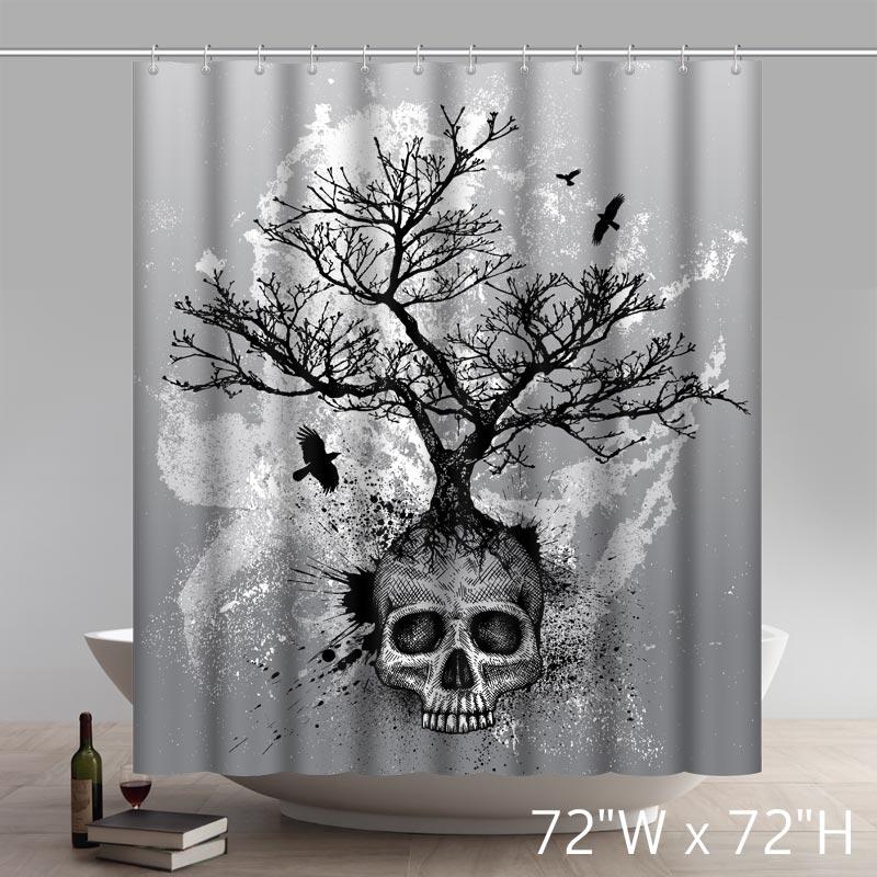 Creative Skull Tree Home Decor Day of the Dead Polyester Fabric Shower Curtain