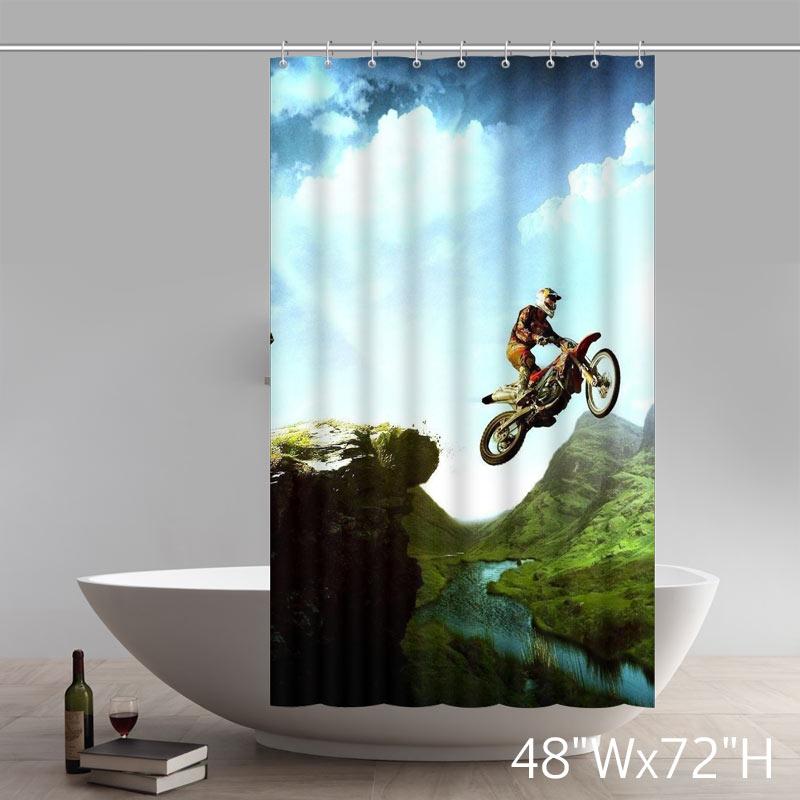 Cross Bear Scenic Moto Motoxbear Shower Curtain
