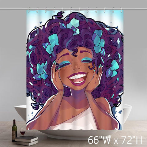 Image of Custom Funny African American Art Waterproof Bathroom Shower Curtains