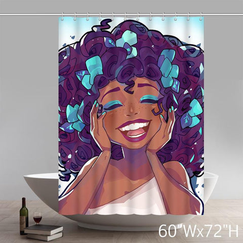 Image of Custom Funny African American Art Waterproof Bathroom Shower Curtains