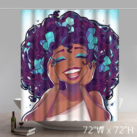 Image of Custom Funny African American Art Waterproof Bathroom Shower Curtains