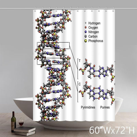 Image of Liberty Art Science DNA Waterproof Polyester Fabric Shower Curtain