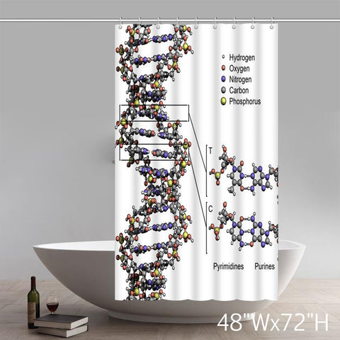 Image of Liberty Art Science DNA Waterproof Polyester Fabric Shower Curtain