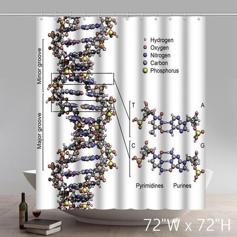Image of Liberty Art Science DNA Waterproof Polyester Fabric Shower Curtain