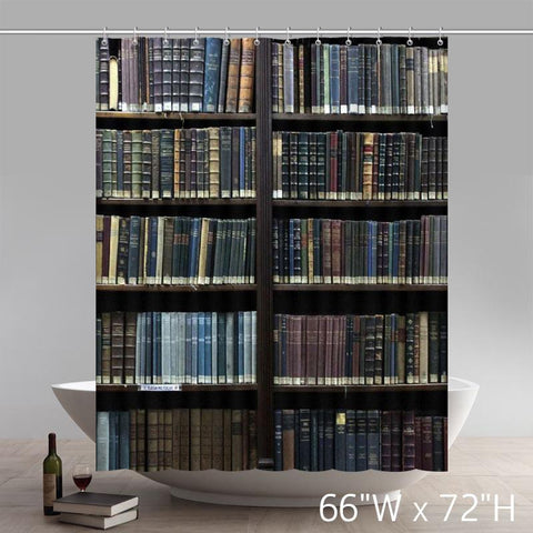 Image of Funny Print Book Shelf 100% polyester shower curtains
