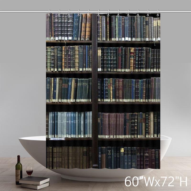 Funny Print Book Shelf 100% polyester shower curtains