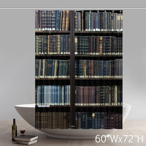 Image of Funny Print Book Shelf 100% polyester shower curtains