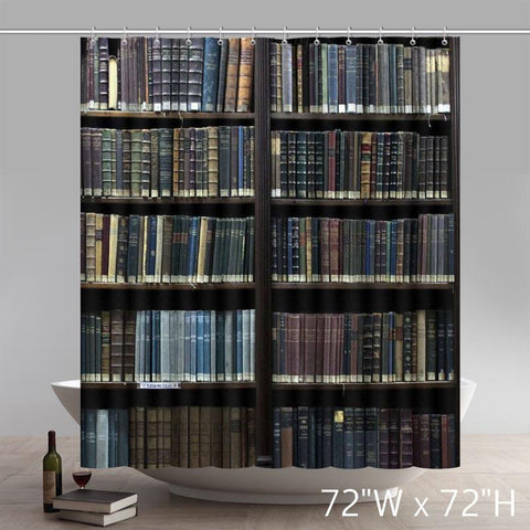 Image of Funny Print Book Shelf 100% polyester shower curtains