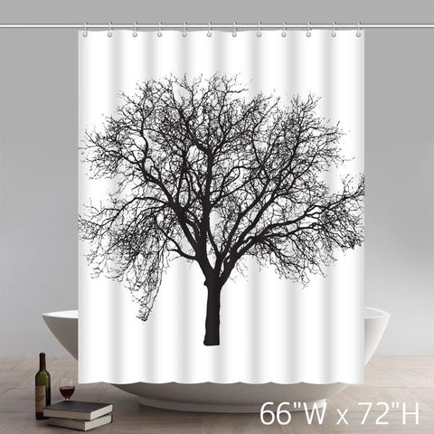 Image of Tree Design Peva Curtain for Bathroom Waterproof Odorless Shower Curtains