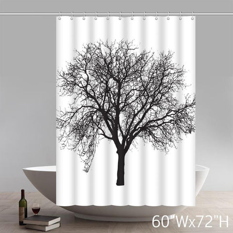 Image of Tree Design Peva Curtain for Bathroom Waterproof Odorless Shower Curtains