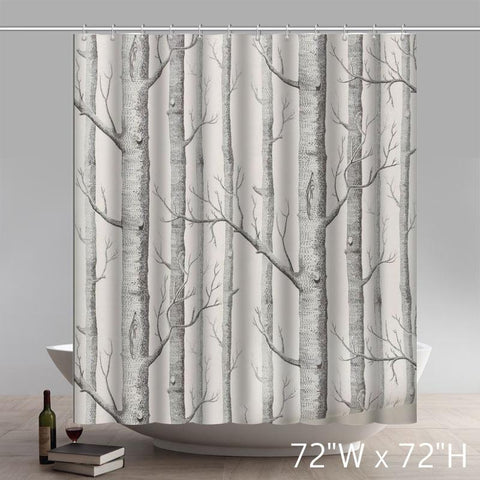 Image of Liberty Art Birch Home Tree Waterproof Polyester Shower Curtains