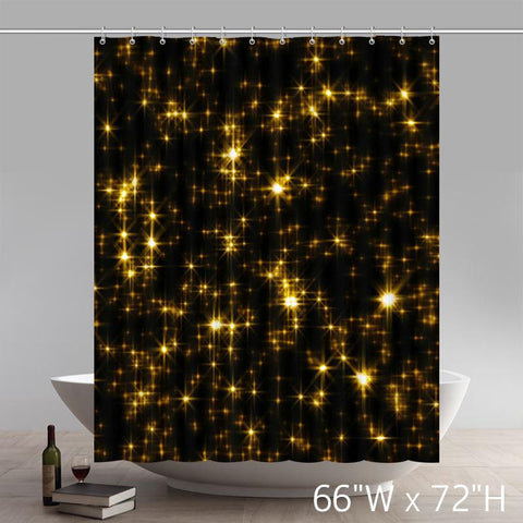 Image of Art Gold and Black Fabric Shower Curtains