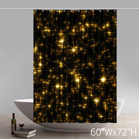 Image of Art Gold and Black Fabric Shower Curtains