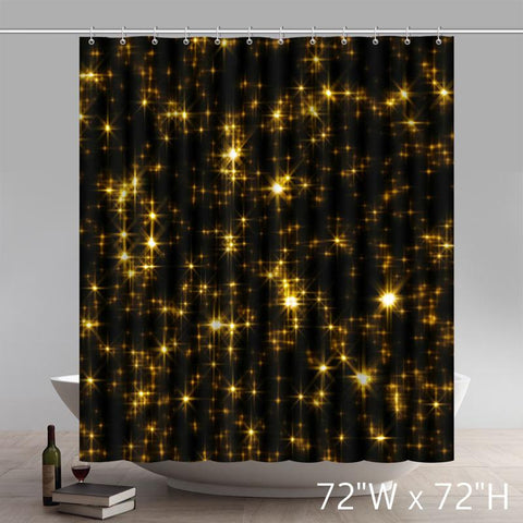 Image of Art Gold and Black Fabric Shower Curtains