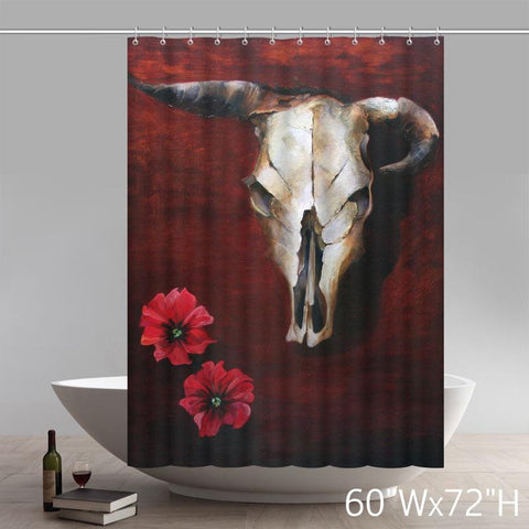 Image of Liberty Art Painting Skull Some Bones Bathroom Polyester Fabric Shower Curtains