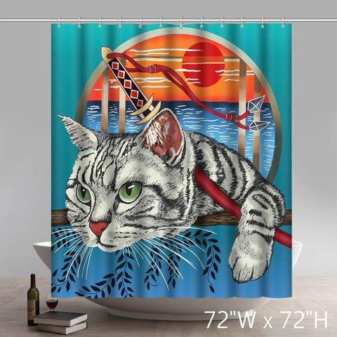 Image of Kyatto Ninden Teyande Float World Draw Shower Curtains Custom
