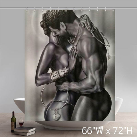 Image of LIBERTY ART LOCK AND KEY X-CHANGE BY KEVIN WILLIAMS WAK ART PRINT POSTER AFRICAN AMERICAN BLACK ART PRINT SHOWER CURTAINS