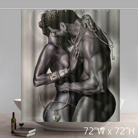 Image of LIBERTY ART LOCK AND KEY X-CHANGE BY KEVIN WILLIAMS WAK ART PRINT POSTER AFRICAN AMERICAN BLACK ART PRINT SHOWER CURTAINS