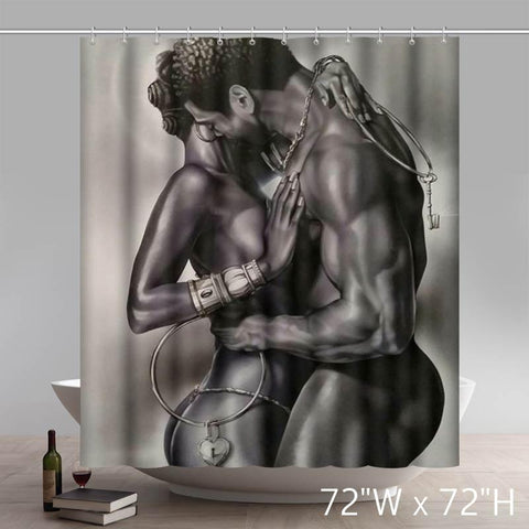 Image of Lock and Key X-Change by Kevin Williams WAK Art Print Poster African American Black Art Print Shower Curtains