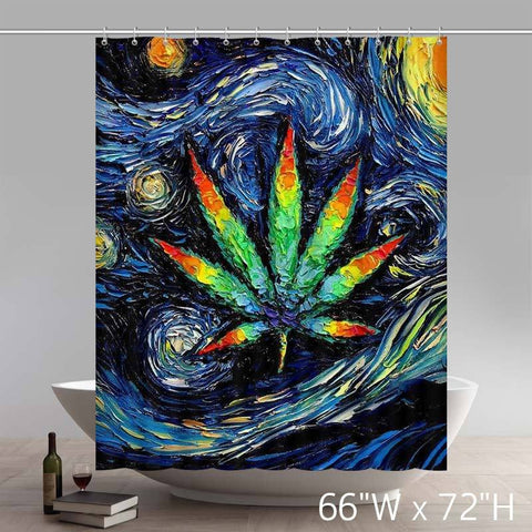 Image of Marijuana Pot Leaf Art Shower Curtains Custom