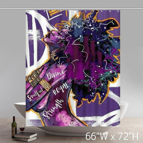 Image of Liberty LB African American Black Art Shower Curtains