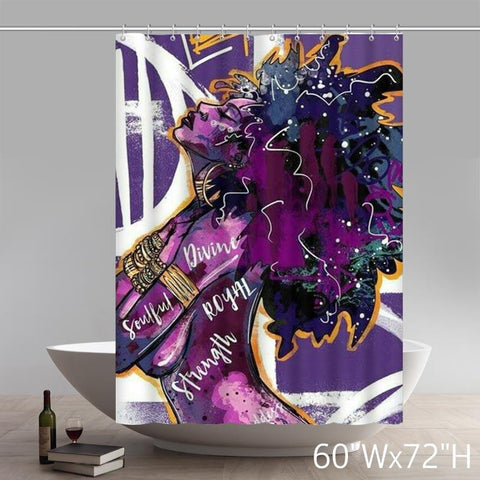 Image of Liberty LB African American Black Art Shower Curtains