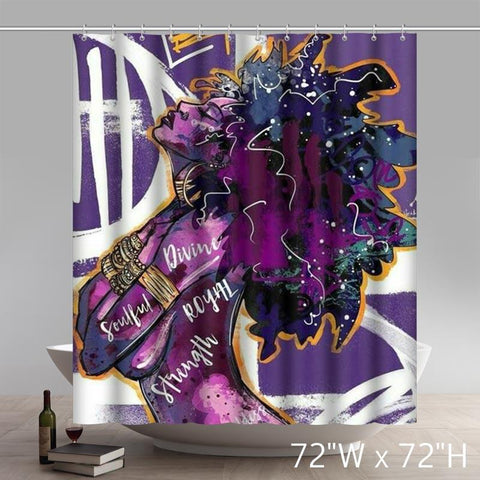 Image of Liberty LB African American Black Art Shower Curtains