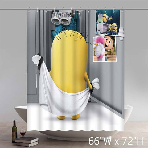 Image of Funny Minion Bathing Despicable me Custom Shower Curtain