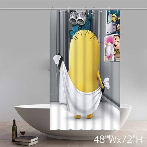 Image of Funny Minion Bathing Despicable me Custom Shower Curtain