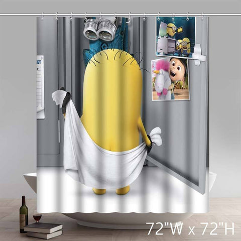 Image of Funny Minion Bathing Despicable me Custom Shower Curtain