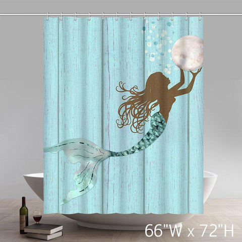 Image of Personalized Custom Liberty Art Mermaid Mother Paintings Waterproof Shower Curtains