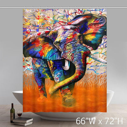 Image of Personalized Custom Liberty Art Painting Colours of Africa Waterproof Shower Curtains