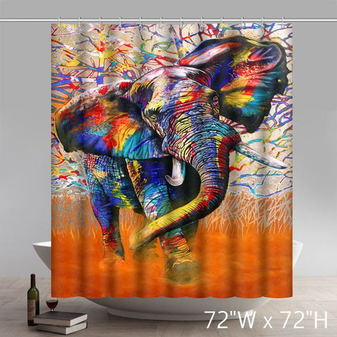 Image of Personalized Custom Liberty Art Painting Colours of Africa Waterproof Shower Curtains