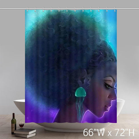 Image of Personalized Paintings Of Black Queens Liberty Art Waterproof Shower Curtain