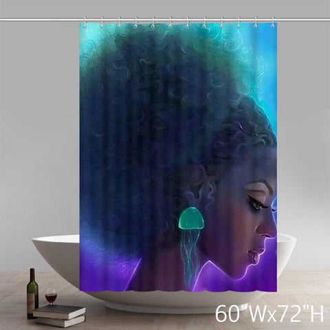 Image of Personalized Paintings Of Black Queens Liberty Art Waterproof Shower Curtain