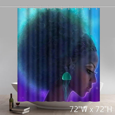 Image of Personalized Paintings Of Black Queens Liberty Art Waterproof Shower Curtain