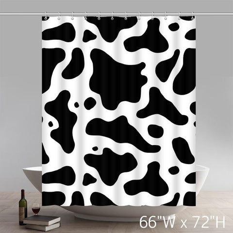 Image of Custom Seamless Texture Of Cow Hide Polyester Fabric Bathroom Shower Curtain