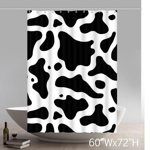 Image of Custom Seamless Texture Of Cow Hide Polyester Fabric Bathroom Shower Curtain
