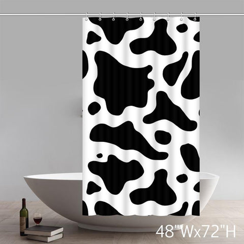 Image of Custom Seamless Texture Of Cow Hide Polyester Fabric Bathroom Shower Curtain