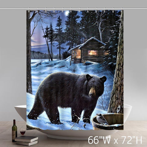 Image of Buy Shirley Door Mats Custom Winter Bear Home Shower Curtains