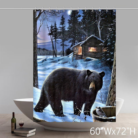 Image of Buy Shirley Door Mats Custom Winter Bear Home Shower Curtains