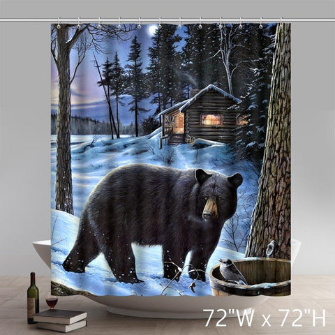 Image of Buy Shirley Door Mats Custom Winter Bear Home Shower Curtains