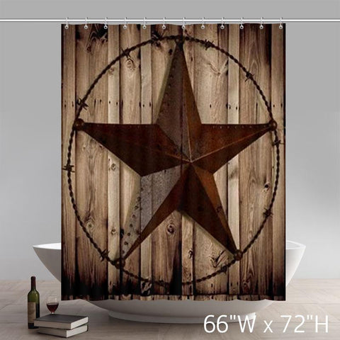 Image of Barbwire Star in Wooden Plank Home Decorations and Fashion Design Decor Bathroom Gifts