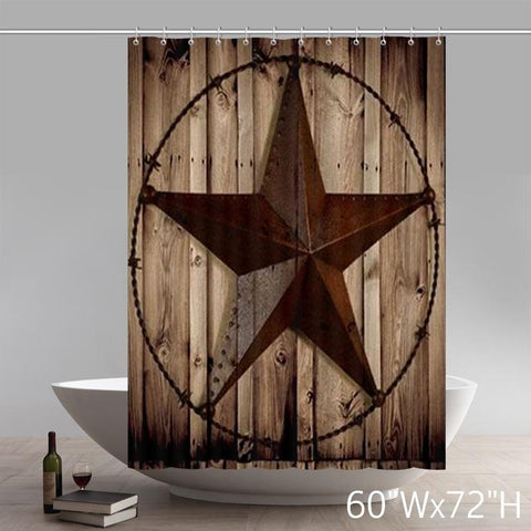 Image of Barbwire Star in Wooden Plank Home Decorations and Fashion Design Decor Bathroom Gifts