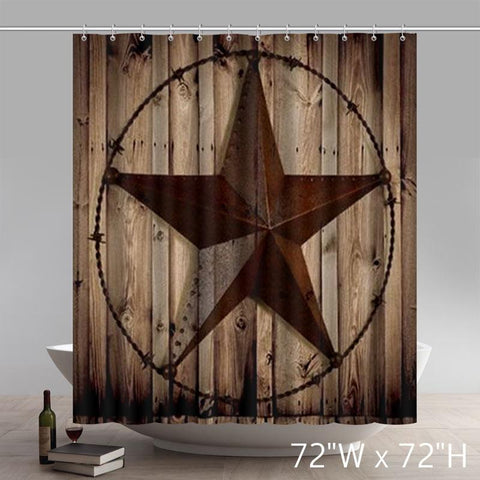 Image of Barbwire Star in Wooden Plank Home Decorations and Fashion Design Decor Bathroom Gifts