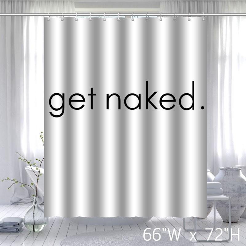 Funny Get Nak White Black Shower Curtain Standard