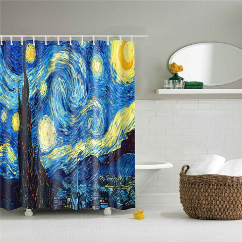 Image of Landscape Print 3d shower curtain set with hooks waterproof curtain for bathroom decoration polyester fabric cortina ducha