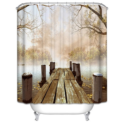 Image of Custom Colorful Bathroom Polyester Fabric print Modern Shower Curtain bathroom Waterproof Shower Curtain with 12 Hooks